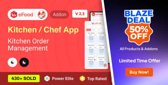 eFood -  Kitchen/Chef App