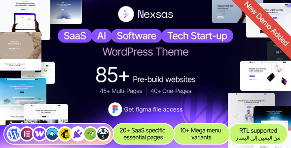 Nexsas | SaaS & AI Startup WordPress Theme