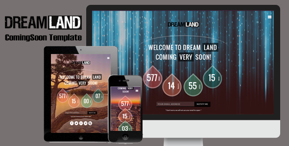 Dreamland - Responsive Coming Soon Page