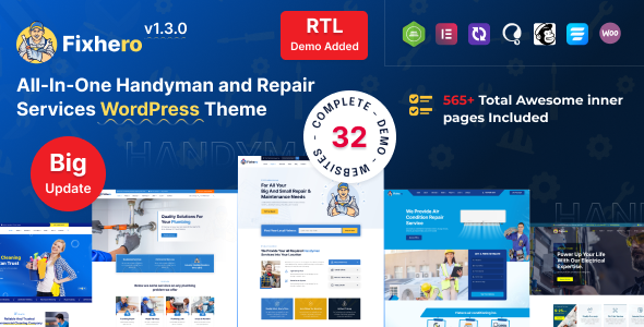 Fixhero - Handyman & Repair Services WordPress Theme