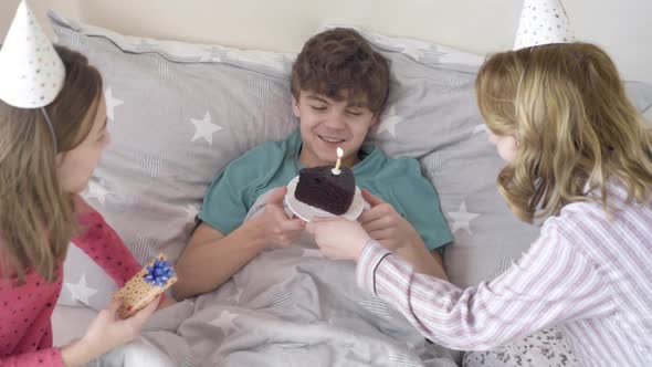 Happy Family with Birthday Cake