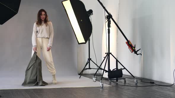 Female Model Posing at Studio During Photo Shoot