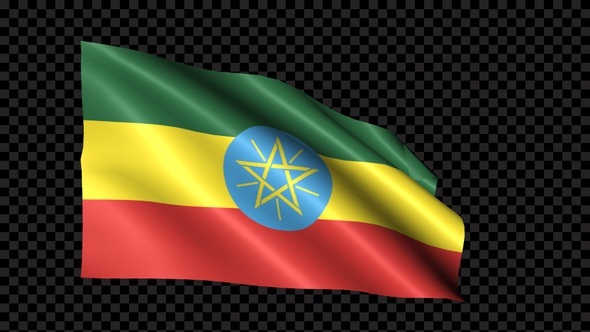 Ethiopia Flag Blowing In The Wind