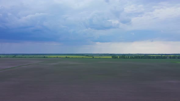 Aerial View Thunderclouds Near Field