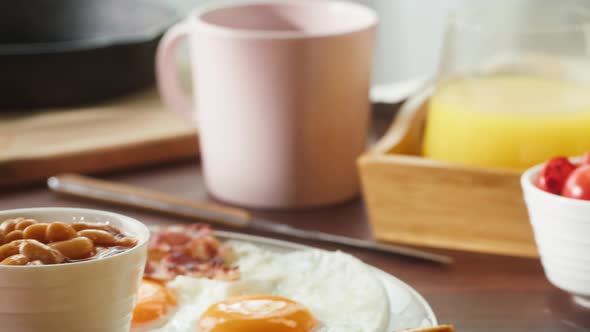 Traditional Full English Breakfast Closeup