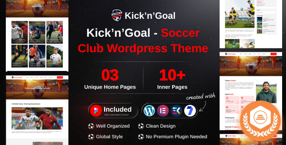 KicknGoal - Soccer and Football Club WordPress Theme