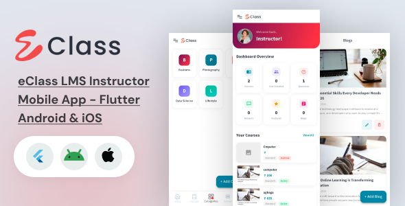 eClass LMS Instructor Mobile App - Flutter Android & iOS