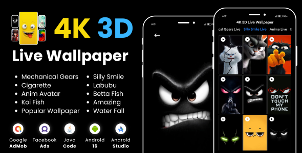 4K 3D Live Wallpaper with AdMob Facebook Ads Android