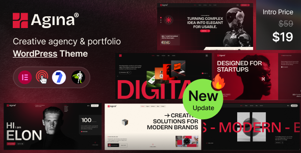Agina - Creative Agency & Portfolio WordPress Theme