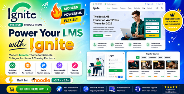 Ignite – Modern Moodle Theme for Professional LMS
