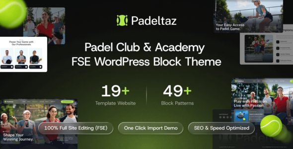 Padeltaz – Padel Club and Sports Academy FSE WordPress Block Theme