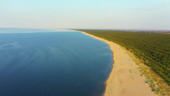 4K Aerial view top view dronee Beautiful topical beach with white sand. Top view empty and clean bea