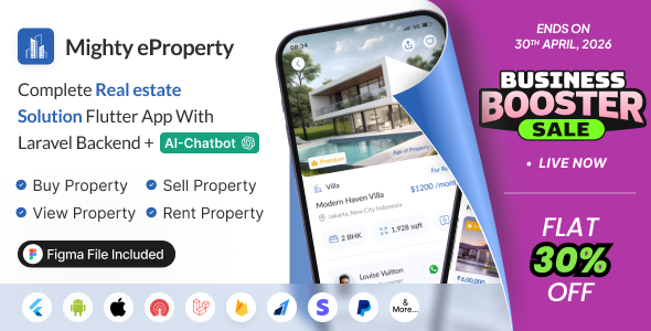 Mighty Property: Complete Real Estate Solution Flutter App With Laravel Backend + ChatGPT(AIChatbot)