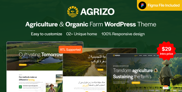 Agrizo – Agriculture & Dairy Farm WordPress Theme