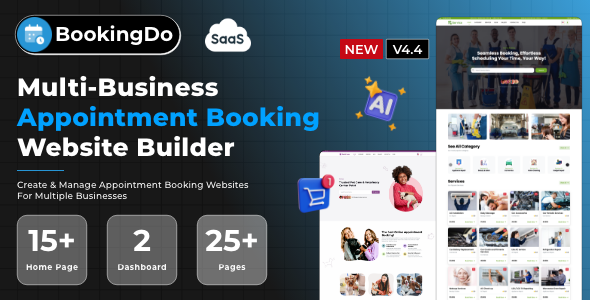 BookingDo SaaS - Multi Business Appointment Scheduling & Service Booking Website Builder