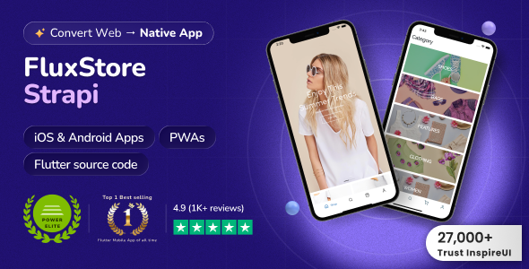 Fluxstore Strapi - Fastest Flutter App + Headless CMS Strapi