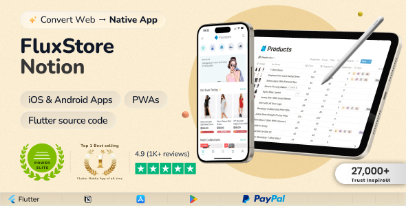 FluxStore Notion - Serverless Flutter App for Notion
