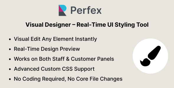 Perfex Visual Designer – Real-Time UI Styling Tool