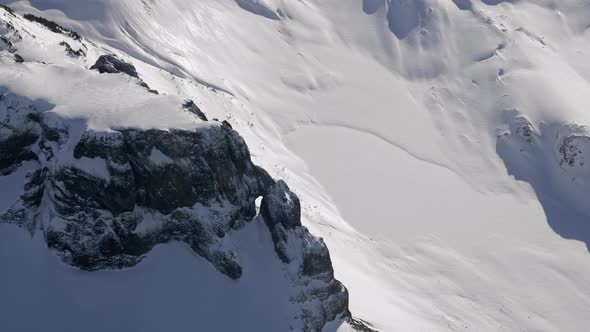 Aerial View Of Snow-Covered Mountains Around Garibaldi Lake Near Whistler In British Columbia, Canad