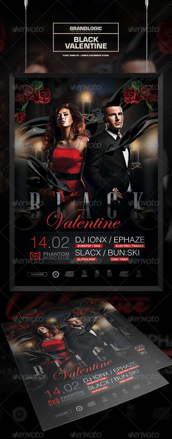 Black Valentines Day Flyer/Poster
