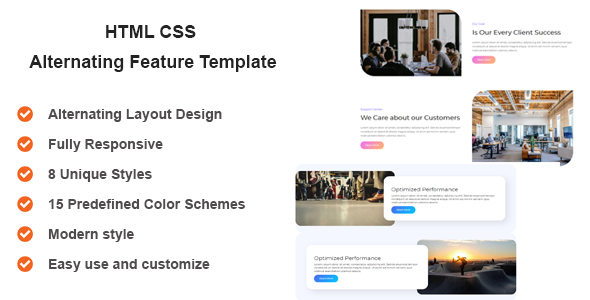 Altro | HTML CSS Alternating Feature Template