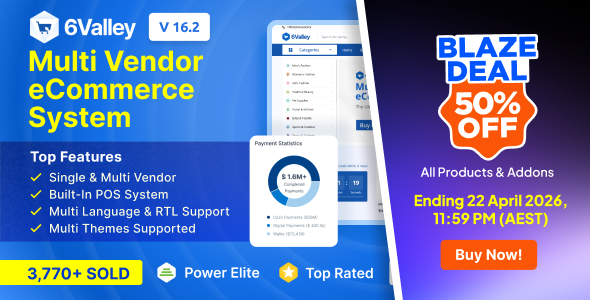 6Valley Multi-Vendor eCommerce CMS - Complete eCommerce Mobile App, Website, Seller and Admin Panel