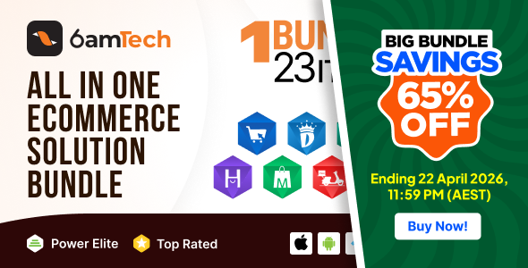 6amTech eCommerce solution bundle - All modules of 6amMart, 6Valley, StackFood, Demandium and more