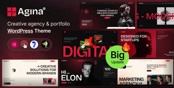 Agina - Creative Agency & Portfolio WordPress Theme