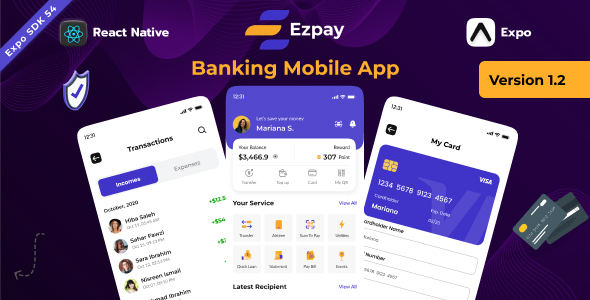 Ezpay | Banking & Finance React Native Expo Template