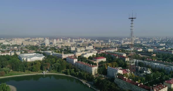Morning in Minsk City Center Capital of Belarus Housing Area