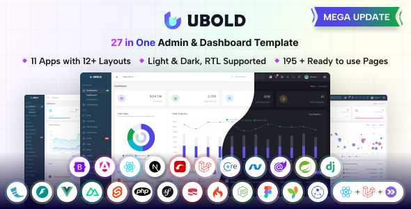 UBold - 27 in One Admin & Dashboard Template