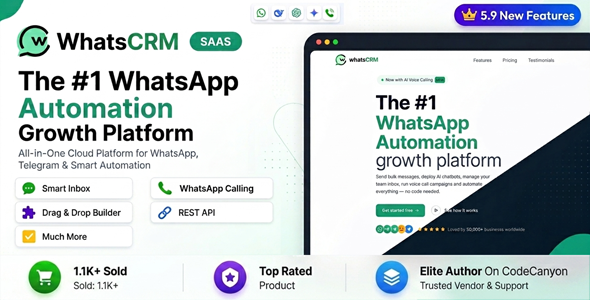 WhatsCRM - Chatbot, Flow Builder, API Access, WhatsApp CRM SAAS System
