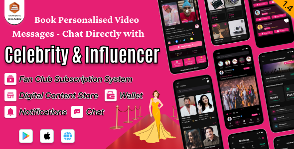 DTCameo – Connect with Celebrities & Influencers | Personalized Video Messages | Flutter|Admin panel