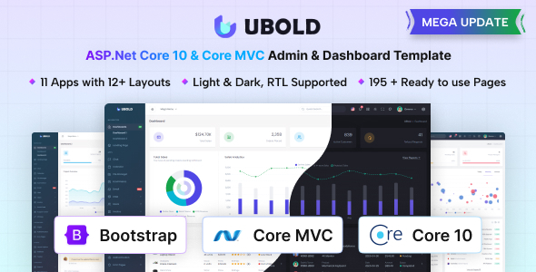 UBold - ASP.Net Core 10 & Core MVC Admin & Dashboard Template