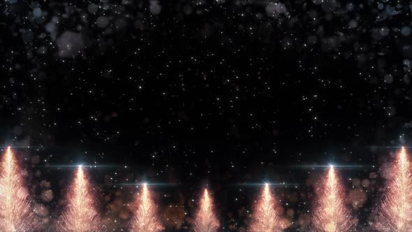 Animated Orange Christmas Pine Tree Star background seamless loop HD resolution.