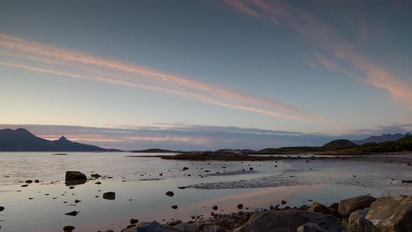 Sunset lake water norway nature timelapse