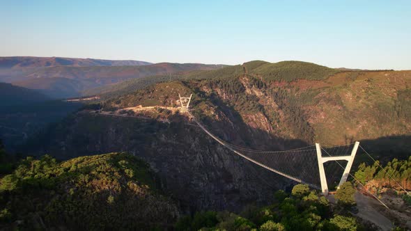 Suspension Bridge through Mountain River. 516 Arouca, Portugal