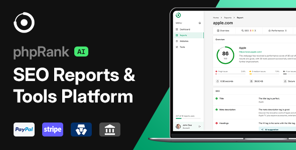 phpRank - SEO Reports & Tools Platform