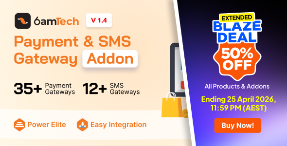 6amTech Payment & SMS Gateway Addon