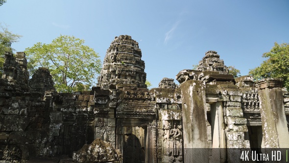 4K Ancient Temple Ruins of the Khmer Empire in Siem Reap, Cambodia