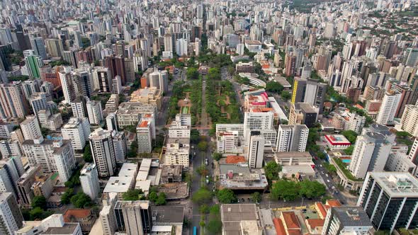 Cityscape of Belo Horizonte Minas Gerais Brazil. Downtown capital city.