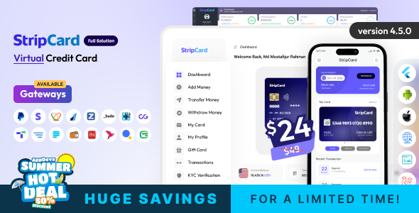 StripCard - Virtual Credit Card Full Solution