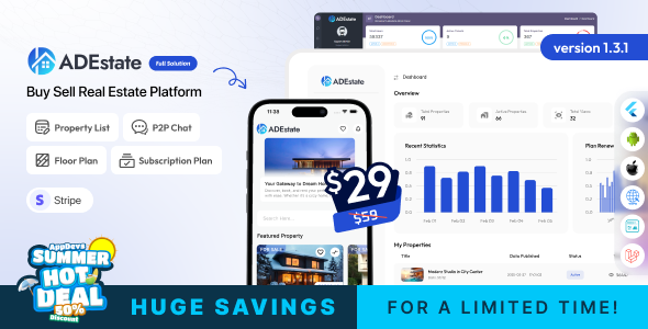 AdEstate - Real Estate Marketplace for Buying & Selling Properties Platform