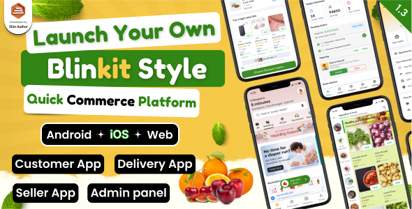 DTBasket – Flutter Grocery Delivery App with Seller & Delivery Partner (Android - iOS) + Admin Panel