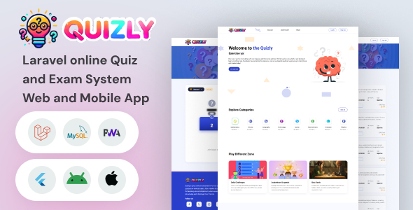 Quizly - Laravel online Quiz and Exam System Web and Mobile App