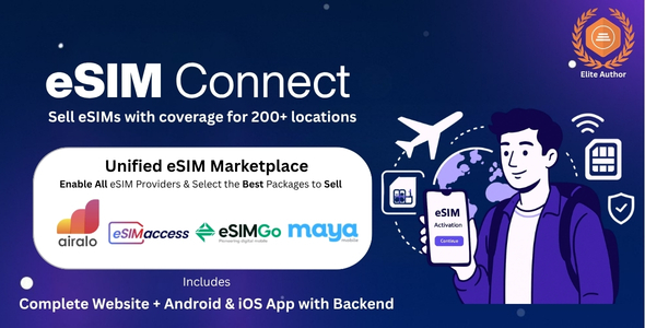 eSIM Marketplace - Create Your Global eSIM Store with Android & iOS Apps and Sell Worldwide