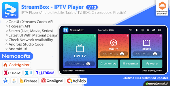 StreamBox Pro IPTV Player – Android Mobile, Tablet & TV