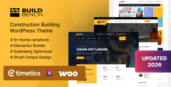 Buildbench - Construction Business WordPress Theme