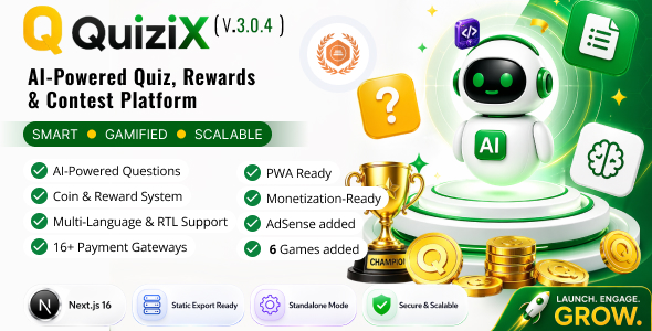 QuiziX – AI Quiz & Trivia Game | Laravel + Next.js Gamified Quiz Platform