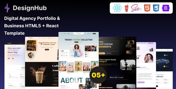 Designhub - Digital Agency Portfolio & Business HTML5, React Template